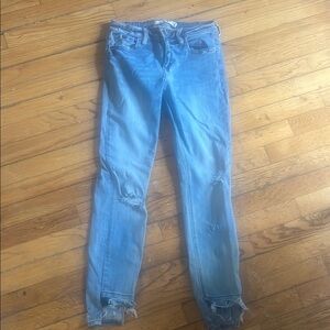 Hidden Light Blue Distressed cropped Jeans